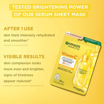 Garnier Gezichtsmasker Garnier Skinactive Super Brightening Vitamin C Sheet Mask 2 x 28 g