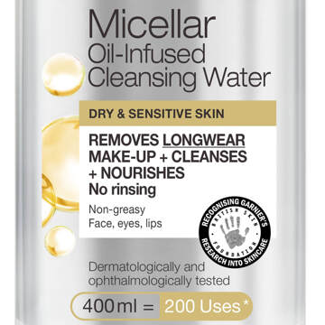 Garnier Micellar Water Oil Infused Facial Cleanser and Makeup Remover 400ml