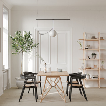 Gazzda Tink table houten eettafel whitewash - 220 x 90 cm Bruin