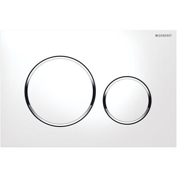 Geberit bedieningsplaat Sigma20 voor 2-toets spoeling, wit / glansverchroomd / wit