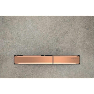 Geberit Sigma50 bedieningspaneel 2-knops, betonlook/rood goud