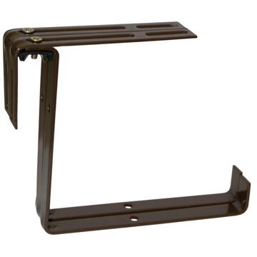 Geli Set van 2 verstelbare metalen balkonbeugels voor een railing t/m 14 cm in de kleur bruin - Plantenbakbeugels