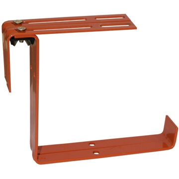 Geli Set van 2 verstelbare metalen balkonbeugels voor een railing t/m 14 cm in de kleur terracotta - Plantenbakbeugels Bruin