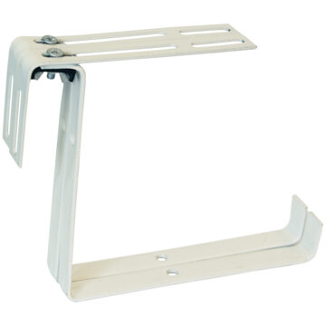 Geli Set van 2 verstelbare metalen balkonbeugels voor een railing t/m 14 cm in de kleur wit - Plantenbakbeugels