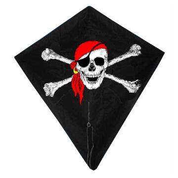 Gerkimex Diamant vlieger piraat 82x88cm zwart