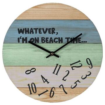 Gerkimex Klok I Am On The Beach Time Ø34cm MDF multi