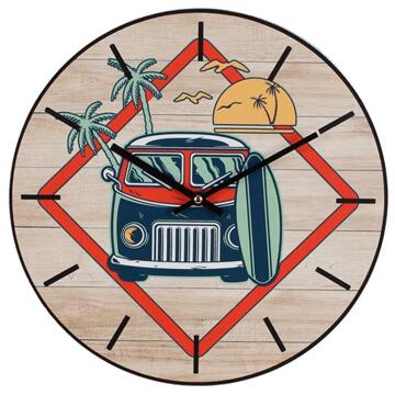 Gerkimex Klok Surfersbusje Ø34cm multi