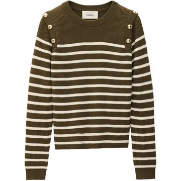 Gestreepte trui met knopen Matio  donkergroen - XS (FR 0),S (FR 1),M (FR 2),L (FR 3),