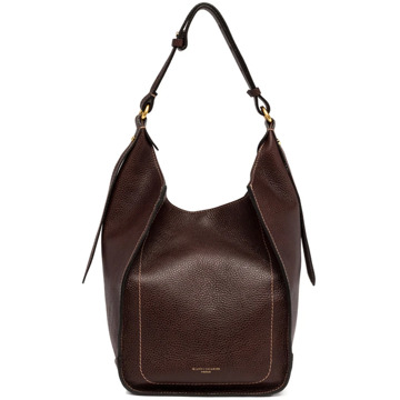 Gianni Chiarini Donkerbruine Olly Leren Handtas Gianni Chiarini , Brown , Dames - ONE Size