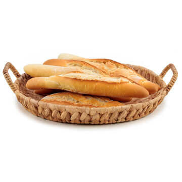 Giftdecor Opbergmandje/Broodmandje - gevlochten riet - naturel kleur - 38 x 38 x 10 cm