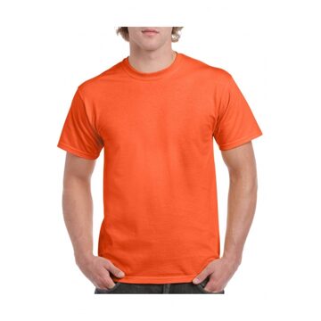 Gildan Oranje t-shirts - dames en heren - Koningsdag - voetbal/sport - normale pasvorm - katoen - voordelig