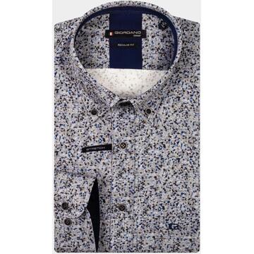 Giordano Casual hemd lange mouw ivy 427041/60 Blauw - XL