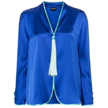 Giorgio Armani Elegante Overhemden Collectie Giorgio Armani , Blue , Dames - M,Xs