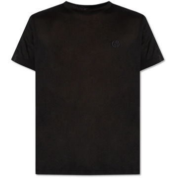 Giorgio Armani Zijden T-shirt Giorgio Armani , Black , Heren - M