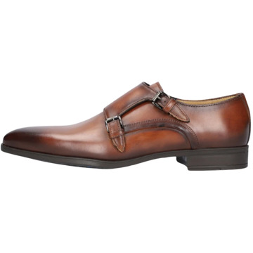 Giorgio Bruin Leren Dubbele Monk Strap Schoenen Giorgio , Brown , Heren - 41 1/2 Eu,41 Eu,45 EU