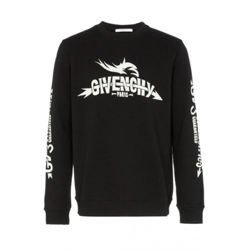 Givenchy Zwart Logo Sweatshirt Ronde Hals Lange Mouw Givenchy , Black , Heren