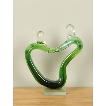 Glasobject NZS-672-v, glassculptuur koppel, glazenbeeld trouwen, huwelijksgeschenk