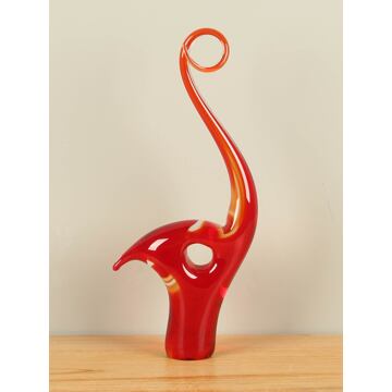 Glasobject rood/oranje, 40 cm, A28. Glassculptuur, Glaskunst, Glazen beeld