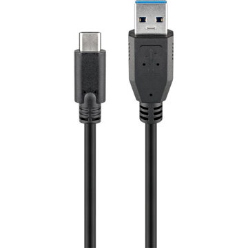Goobay USB-C - USB A 3.0 kabel, 1 m Zwart