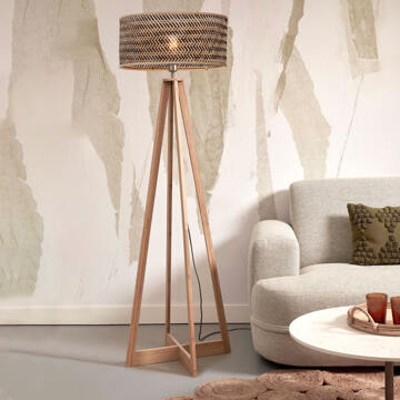 GOOD&MOJO Vloerlamp Java - Bamboe|Zwart - 50x50x145cm Bruin