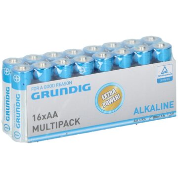 Grundig R06 Aa Batterijen 1.5 Volt 16 Stuks - Alkaline Batterijen - Voordeelpak
