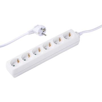 Grundig Stekkerdoos wit 6-voudig 1,5M