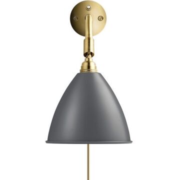 Gubi Bestlite BL7 wandlamp grijs/messing met stekker Goud