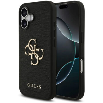 Guess Big 4G Logo Backcover Grained voor de Apple iPhone 17 - Zwart