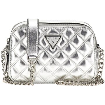 Guess Giully camera bag crossbody tas silver Zilver