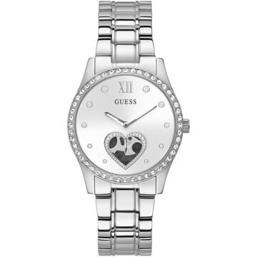 Guess Hart wijzerplaat roestvrijstalen armbandhorloge Guess , White , Dames - ONE Size