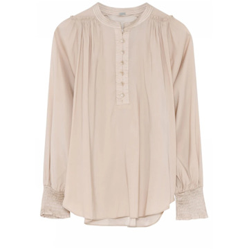 Gustav Smock Manchet Blouse Beach Sand Gustav , Beige , Dames - 2Xl,L,M,S,3Xl