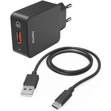 Hama Reislader set USB-C QC 3.0 19,5 Watt Oplader