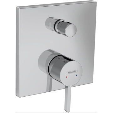 hansgrohe Afbouwdeel Badmengkraan Inbouw Finoris HansGrohe Eengreeps Met Zekerheidscombinatie Chroom Mat Wit