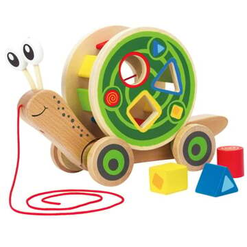 Hape Houten trekfiguur slak Multikleur