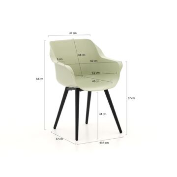 Hartman Sophie Studio dining armstoel - French green - Set van 2 Groen
