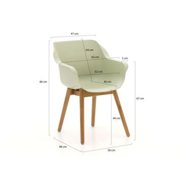 Hartman Sophie Studio dining armstoel - French Green - Teak poot Groen