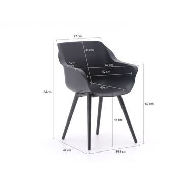 Hartman Sophie Studio dining armstoel - Xerix - Alu poot Grijs