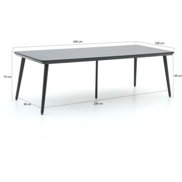 Hartman Sophie Studio HPL Tuintafel 240 Cm - Antraciet Grijs