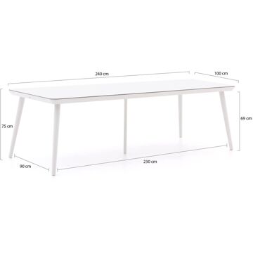 Hartman Sophie Studio Tuintafel HPL Wit - L240 X B100 X H75 Cm