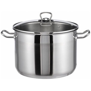 Haushalt 22054 Soeppan 10 liter met glazen deksel