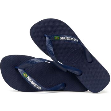Havaianas Brasil Logo Unisex Slippers - Navy Blue - Maat 29/30