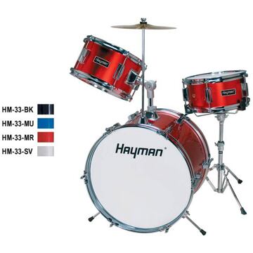 Hayman HM-33-BK 3-delig drumstel 3-delig drumstel, zwart