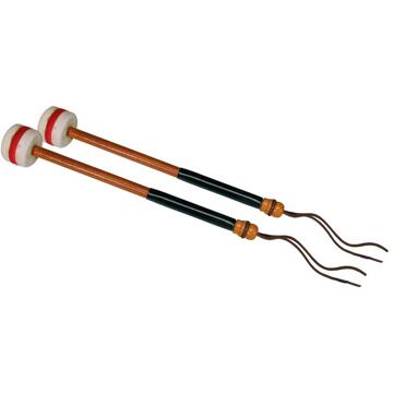 Hayman PA-426 kloppers voor grote trom/ bass drum kloppers voor grote trom/ bass drum, harde vilten bol (5,5 cm.) met streep, paar, houten schacht (3