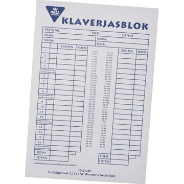 Haza Scoreblok Klaverjas 50vel