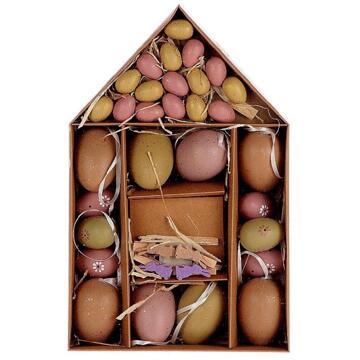 HBX natural living Paasei roze in kartonnen huisje