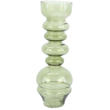 HBX natural living Vaas Glas Dimonde Ø12xh33,5cm Lichtgroen