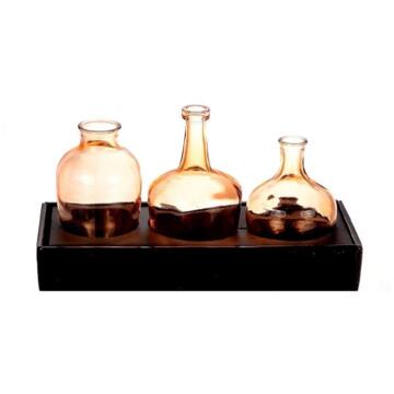 HBX natural living Vaas oranje set a 3 verschillende maten
