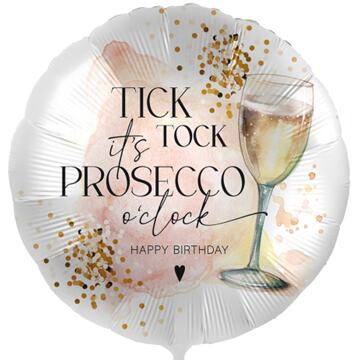 Heliumballon Tick tock its prosecco o clock