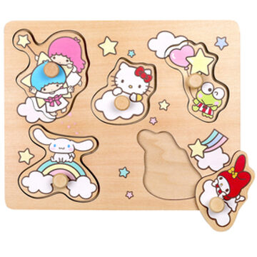 Hello Kitty Houten puzzel, 5 stukjes Kleurrijk