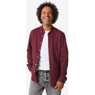 Hema Herenoverhemd Billy jersey donkerrood (donkerrood) - M